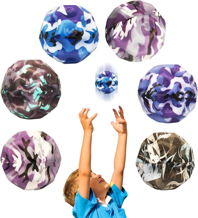 QOUXZ 6 Pack Astro Jump Ball, Multicolored Spaceballs, Super High Bouncing Lightweight for Children, Bouncy Balls, Jumping Toy for Stress Relief - Image 1